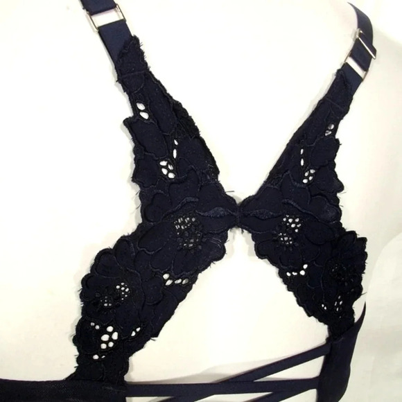 36DDD Unveiled Felina Beautiful Love Front Close Underwire Bra Navy Blue NWT - Picture 6 of 13